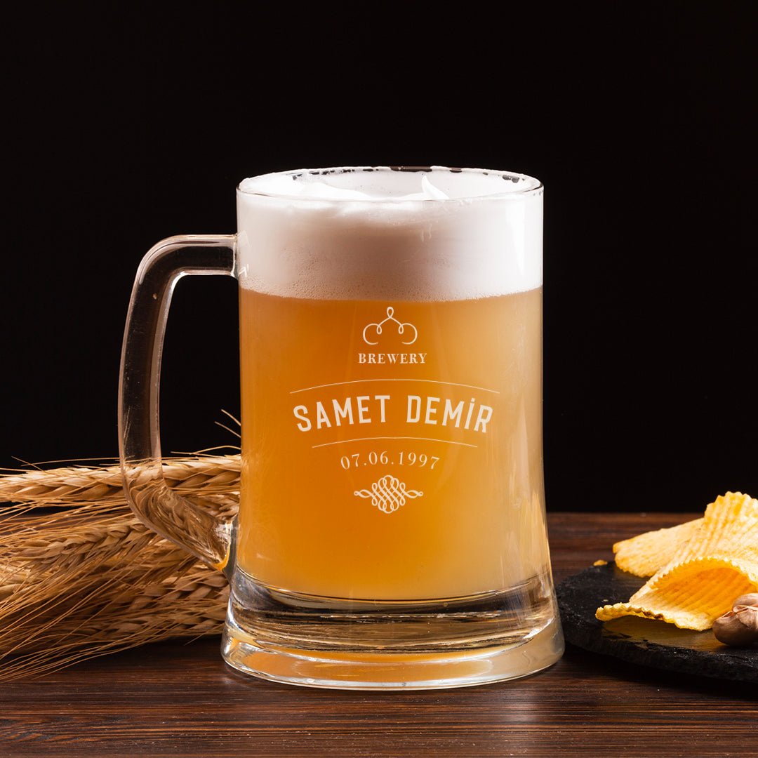 Brewery - Kişiye Özel Kulplu Bira Bardağı