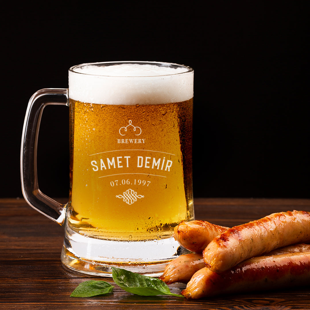 Brewery - Kişiye Özel Kulplu Bira Bardağı