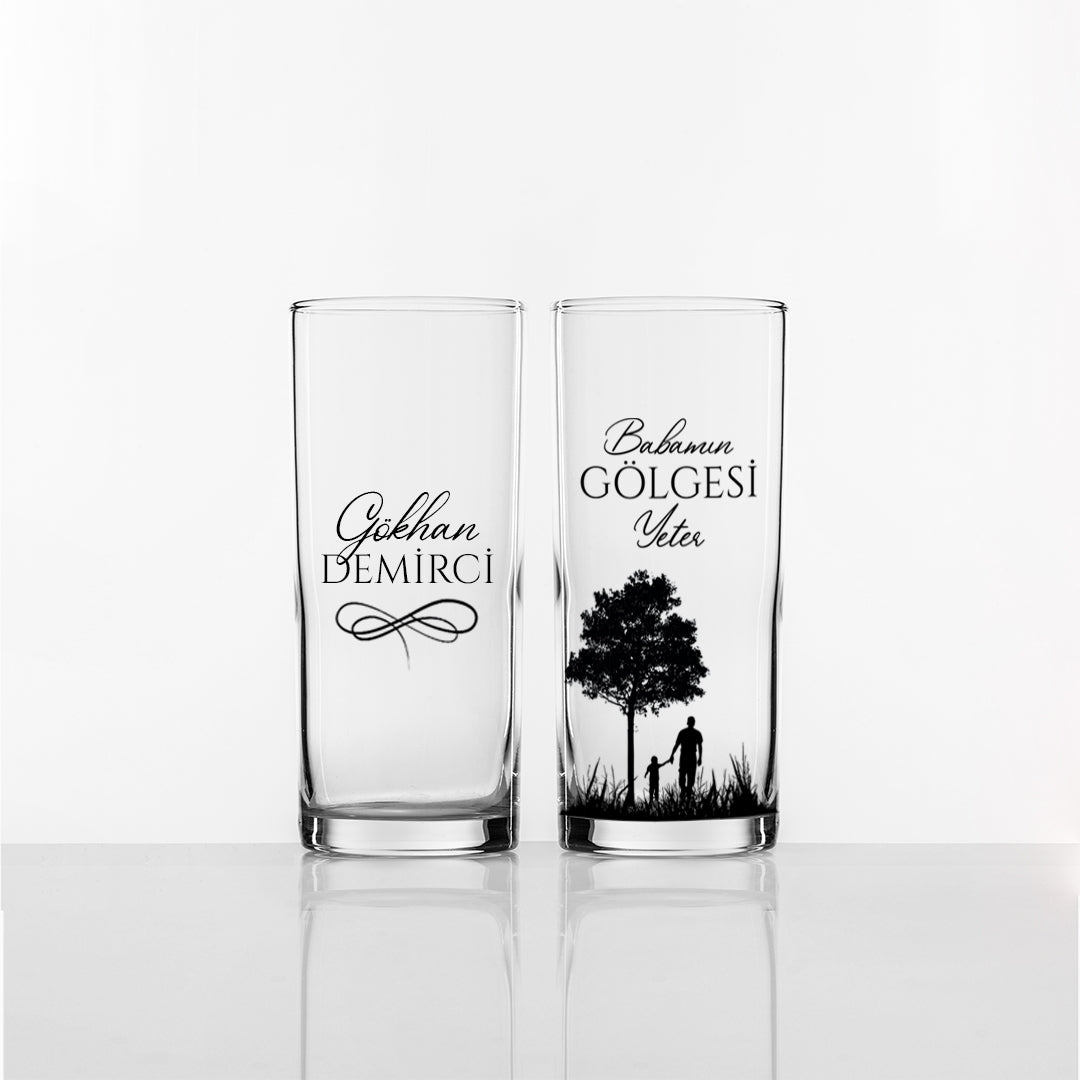Babamın Gölgesi Yeter - Kişiye Özel İsimli İkili Rakı Kadehi
