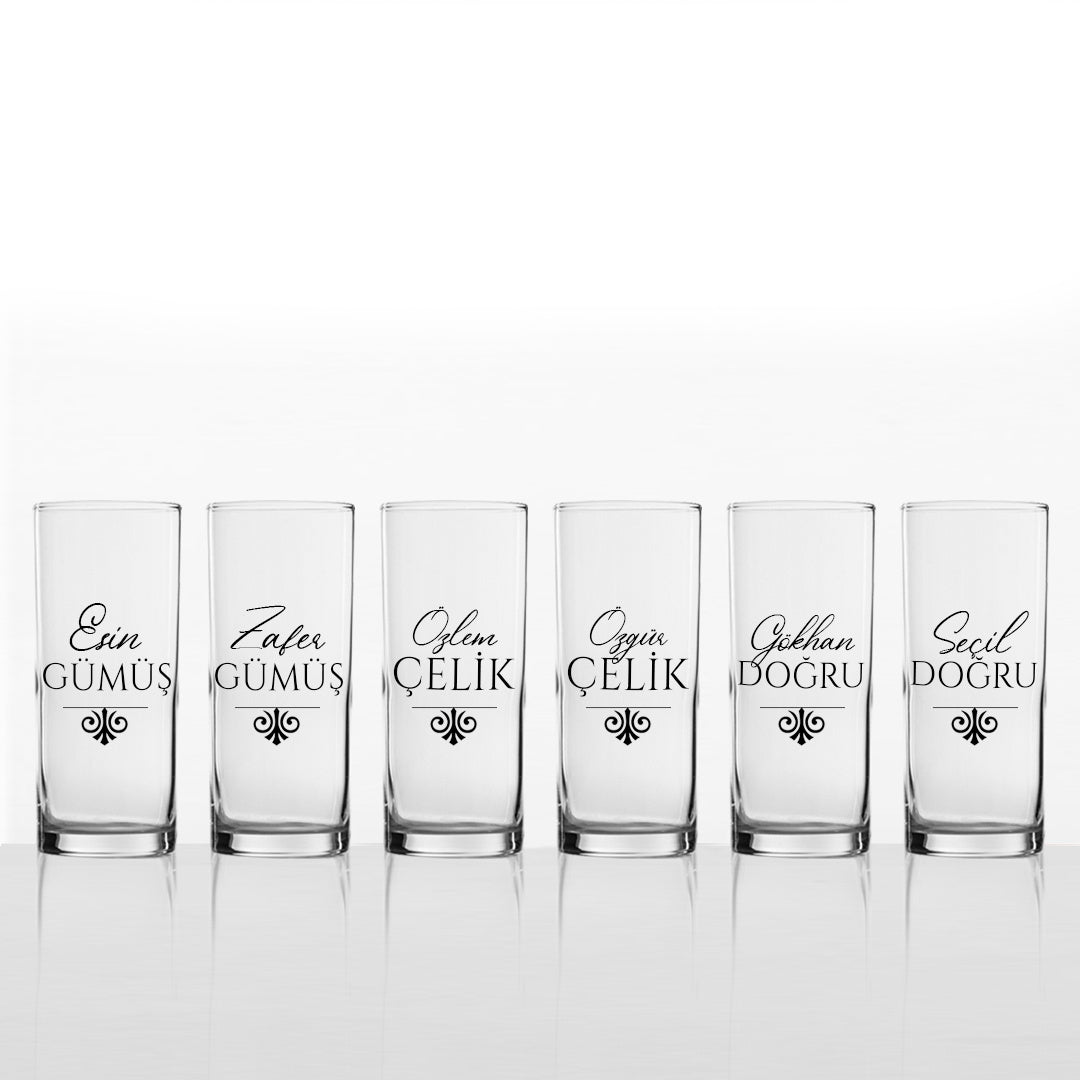 İsimli - 6'lı Rakı Kadehi Seti