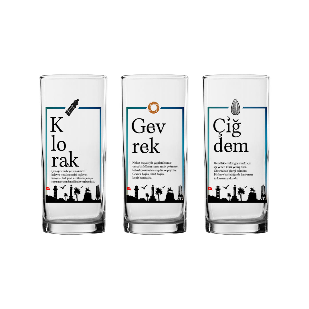 İzmir Sözlüğü - 6'lı Rakı Kadehi Seti