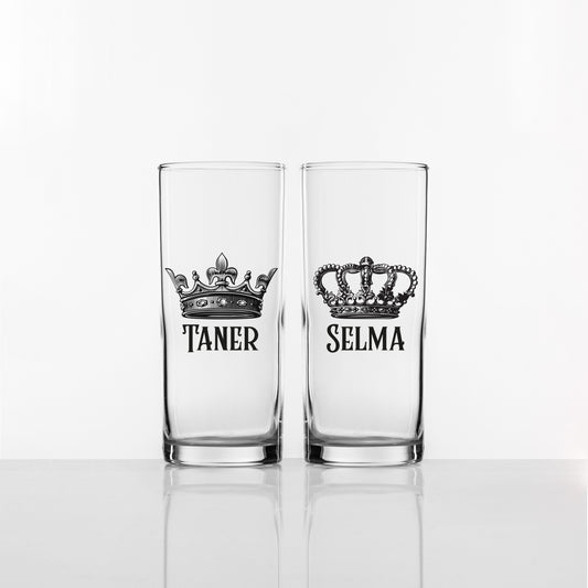 King & Queen - İkili Rakı Kadehi