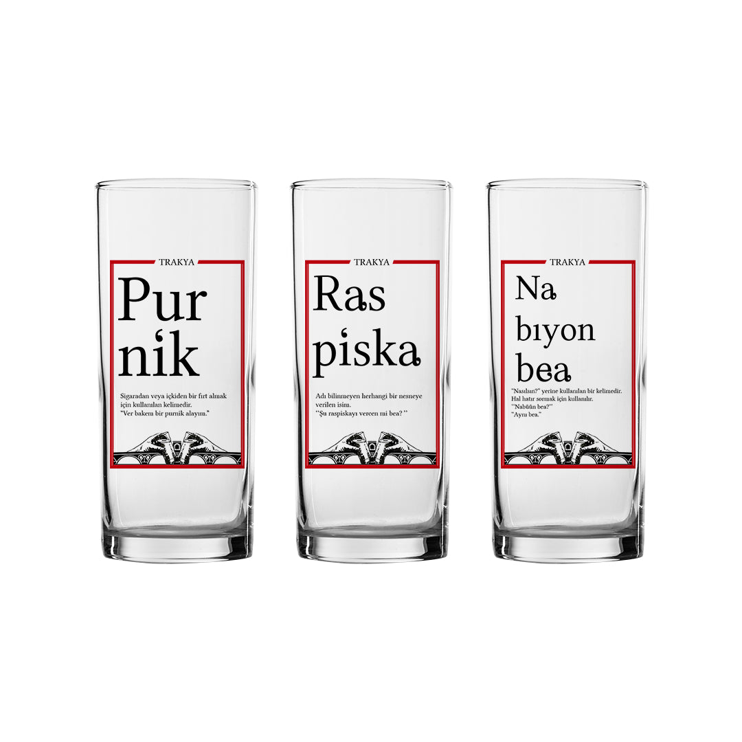 Trakya Sözlüğü - 6+1 Rakı Kadehi ve Karaf Seti
