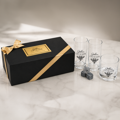 Premium Kutulu Rakı Kadehi & Viski Seti