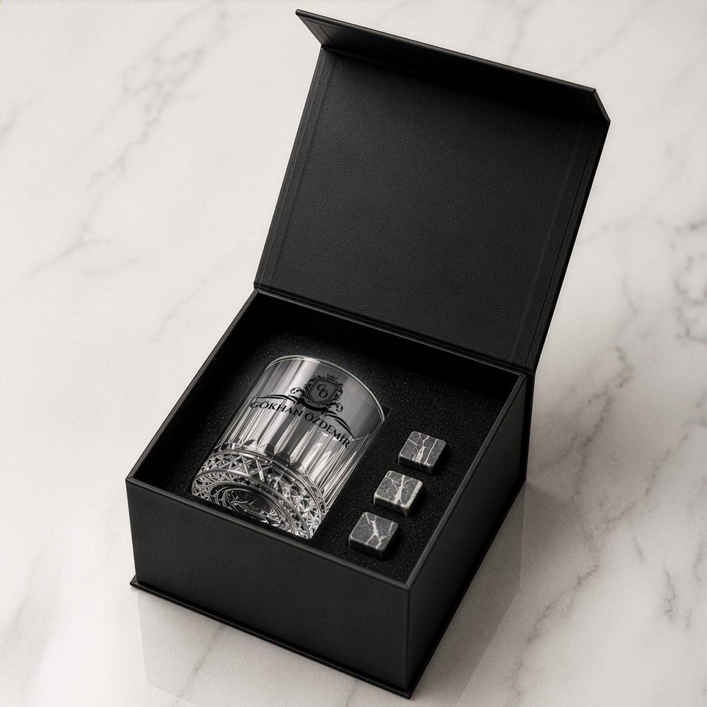 Royal Paradise - Premium Kutulu Kişiye Özel Tekli Viski Kadehi