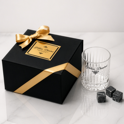 Black Paradise - Premium Kutulu Kişiye Özel Tekli Viski Kadehi