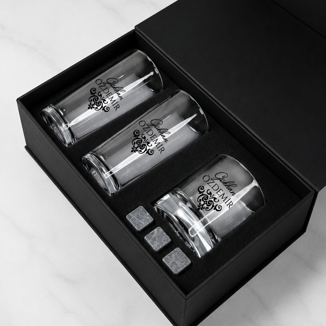 Premium Kutulu Rakı Kadehi & Viski Seti