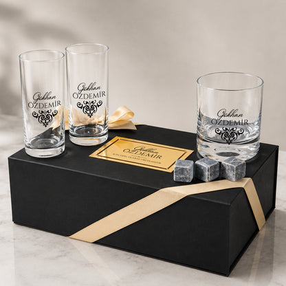 Premium Kutulu Rakı Kadehi & Viski Seti