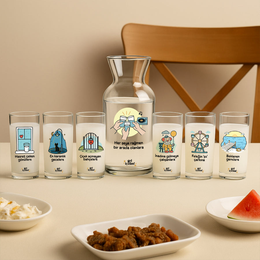 Gel içelim - 6+1 Rakı Kadehi & Karaf Seti