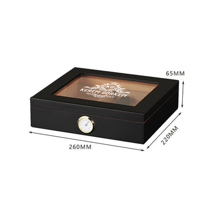 Kişiye Özel Siyah Humidor Puro Kutusu