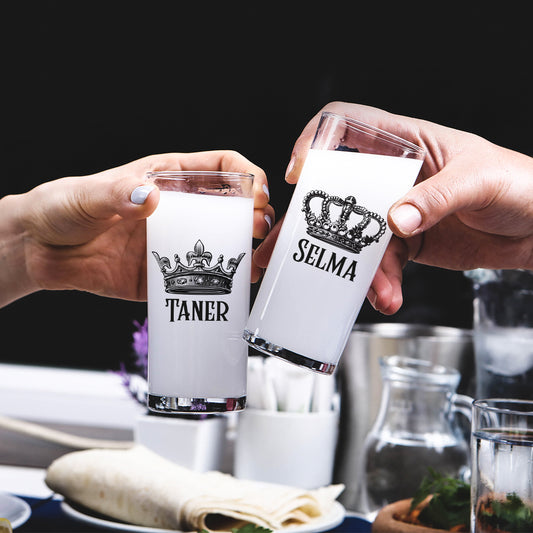 King & Queen - İkili Rakı Kadehi