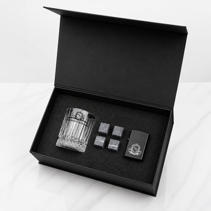 Royal - Kişiye Özel Premium Kutulu Viski Kadehi & Çakmak Seti