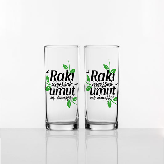 Rakı İçiyorsak Umut Var Demektir - İkili Rakı Kadehi